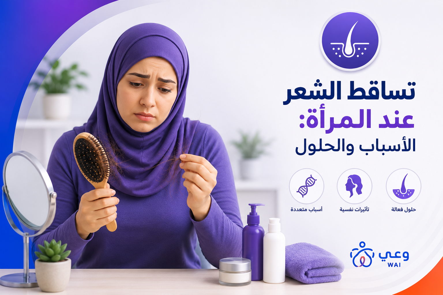 تساقط الشعر عند المرأة